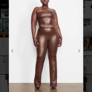 SKIMS LEATHER TWO-PIECE SET